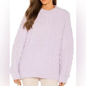SPECIAL Free People NWT Purple Leslie Cable Knit Long Sleeve Tunic Sweater